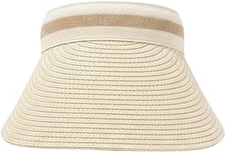 FabSeasons Foldable Straw Sun Visor Hat for Women - Wide Brim Summer Beach Cap with UV Protection, Roll-up Portable Ponyta... Price In India