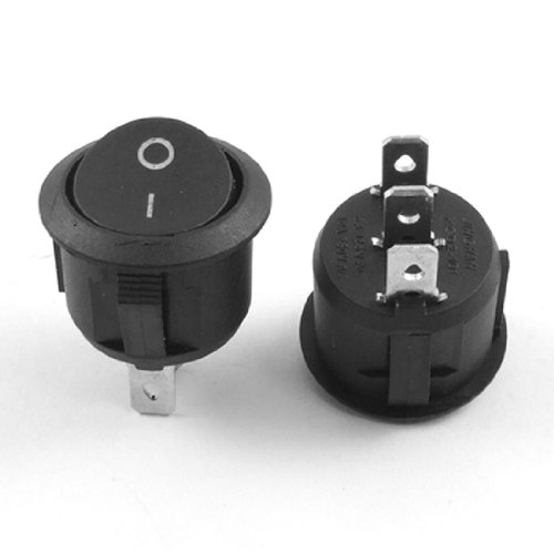 uxcell 10 Pcs AC 6A/250V 10A/125V 3 Pin SPDT ON/ON Round Boat Rocker Switch