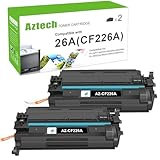 Aztech 26A CF226A Toner Cartridge 2 Pack Compatible Replacement for HP LaserJet 26A CF226A 26X CF226X Pro M402dn M402n M402dw Pro MFP M426fdw M426fdn M426dw Series Printer Ink High Yield Black
