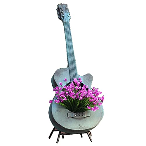 NICETOW Andar do chão Criativo Vaso de Flores Violino Vaso de Flores Decoração País Retro Pátio Varanda Decoração ao ar Livre Vasos e plantadores de jardim