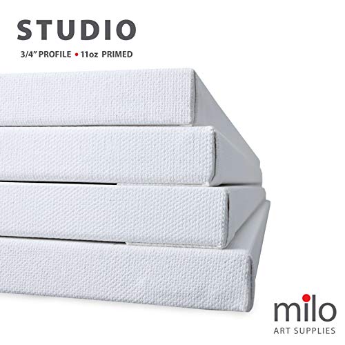Milo Pro Stretched Artist Canvas | 18X24 Inch | Pack Of 4 | 3/4” Inch Thick Studio Profile | Ready To Paint 11 Oz Primed Heavy Duty Large Canvas Art Supplies For Painting #TOP3