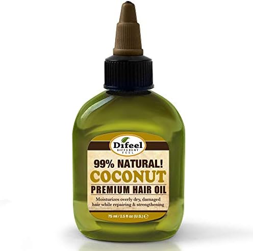 Difeel Premium 99% Natural Deep Conditioning Coconut Hair Oil 2.5 ounce