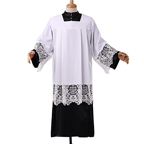 Ensemble vêtements liturgiques pour office religieux avec robe de chorale et surplis
