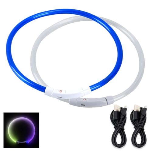 Tomicoco 光る首輪 犬 点灯 首輪 光る led 散歩 USB充電式 LED光る首輪 LEDライト首輪 猫 ワンちゃんの安全対策 サイズ調整可 発光首輪 事故防止 ペット用 小型犬 中型犬 大型犬