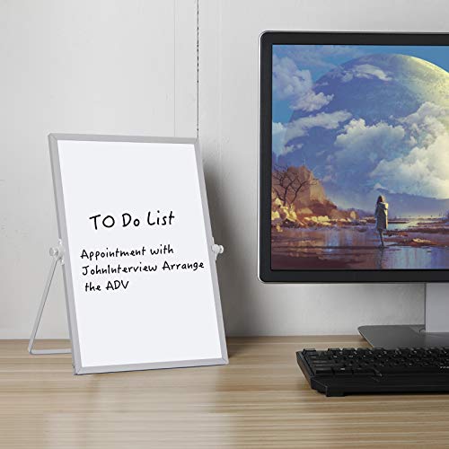 Aelfox Small Dry Erase Board 14X10 Inch Magnetic, Double-Sided Desktop Small Whiteboard With Stand, Aluminum Frame, Reminder Board For Desk Organizer/To Do List/Kids School/Home Office #TOP6