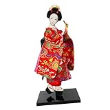 【Décoration de table】 : Poupée kimono asiatique artisanale, aux couleurs chatoyantes et à la base plate, elle se pose facilement et de façon stable sur un encombrer l'espace. Dimensions approximatives : 12,5 cm x 12,5 cm x 30 cm.