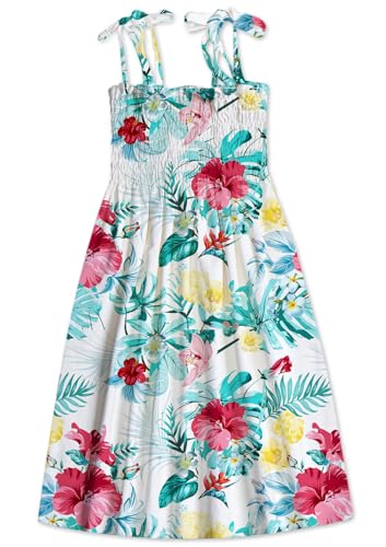 Image of SANGTREE Girls' Women's Summer Sundress Casual Smocked Floral Beach Holiday Dress, 18 Month - XL