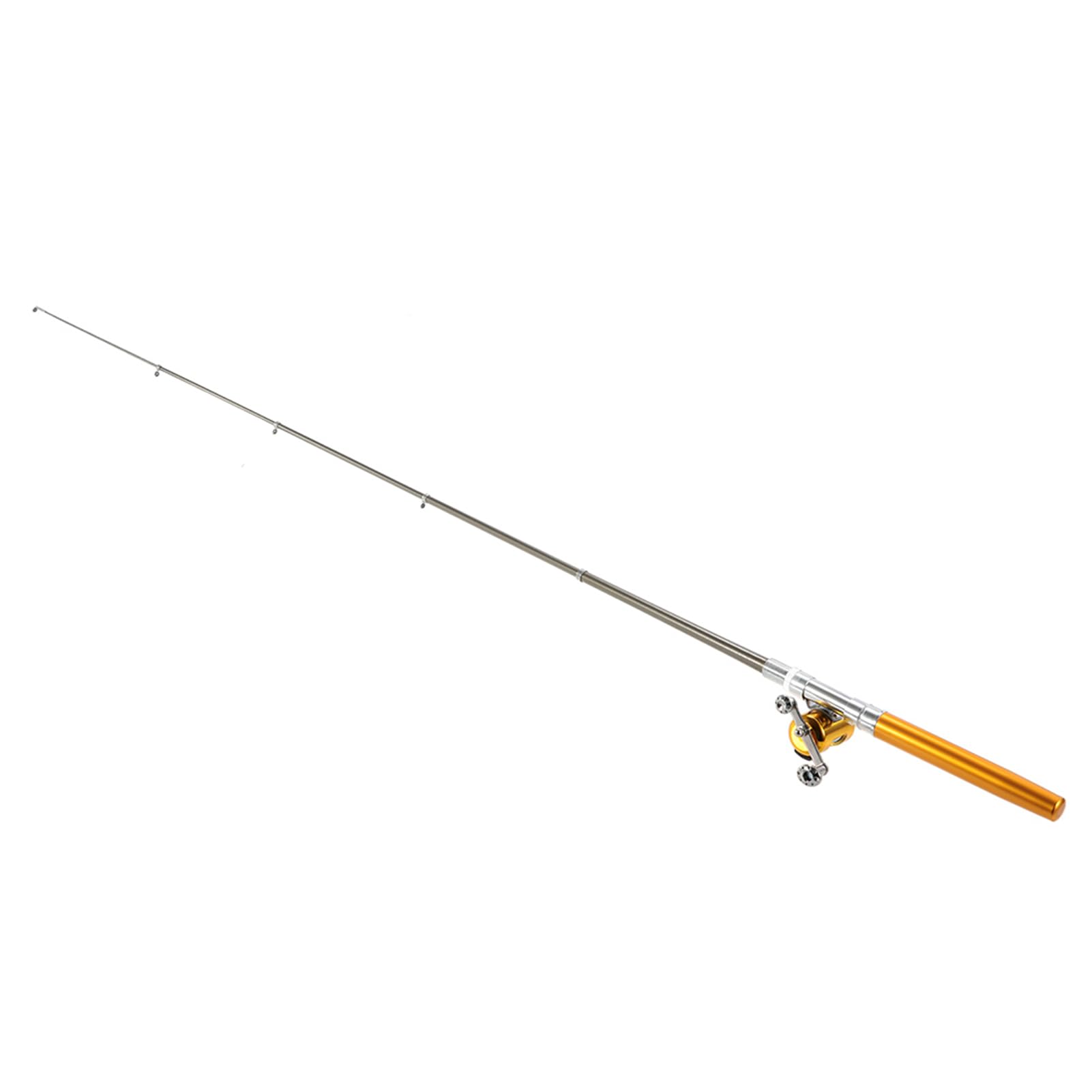 Portable Telescoping Fishing Rod and Reel Combo with Carry Bag - Travel Fishing Gear Kit for Beginners Adults - Gold Finish - Compact Lightweight Starter Set