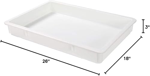 Miniatura 12 de Cajas a prueba de 26 x 18 x 3 pulgadas, 10 cajas de masa rectangulares – Apilables, aptas para lavavajillas, cajas de masa de plástico blanco