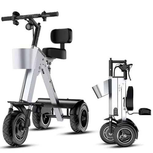 Powered Scooter 3 Wheels Foldable Trike for Adults Lightweight Electric Scooter with Removable 36V 10A Battery