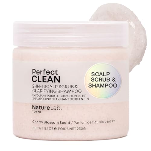 NatureLab.TOKYO Perfect Clean Scalp Scrub LIMITED EDITION Sakura Scent:2-in-1 Hair Treatment to Clarify and Remove Product Buildup for Immense Shine I Cherry Blossom Scent | 8.1 OZ