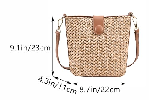 Women Straw Crossbody Bag Beach Handmade Rattan Shoulder Bags Hand Woven Leather Straps Straw Clutch Purse Vacation3