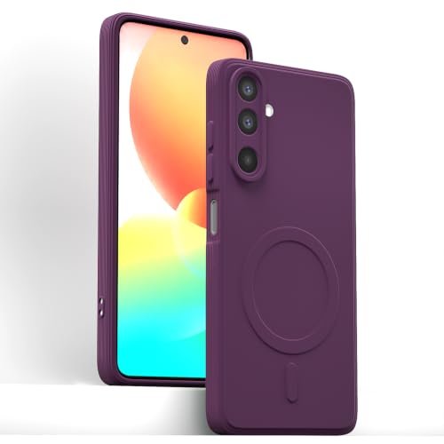 Image of Pikkme Back Cover for Samsung Galaxy M47 5G Soft Matte Silicone Mag-Safe Design (Mag-Safe Not Support) Camera Protection | Slim Fit Bumper Cover (Purple)
