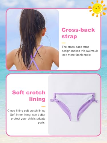 Image of Angel season Girls Swimsuit Bikini Set Two Piece Tankini Bathing Suit Teens High Waisted Beach Swimwear Cute Size 7-14