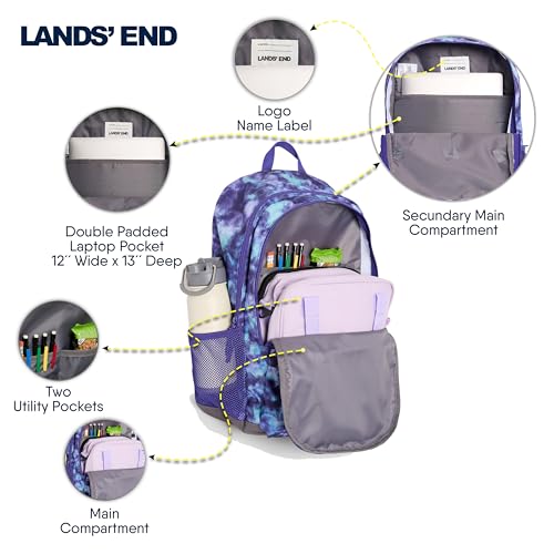 Image of Lands' End Unisex Kids Large ClassMate Lightweight Durable Elementary School Backpack, Plum