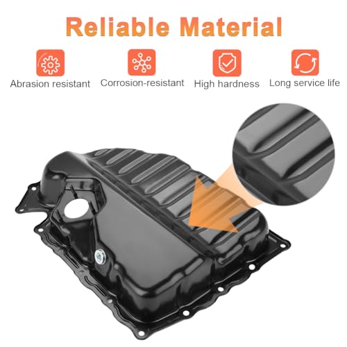 Image of Engine Oil Pan with Drain Plug Compatible with Audi A3 Q3 Quattro TT