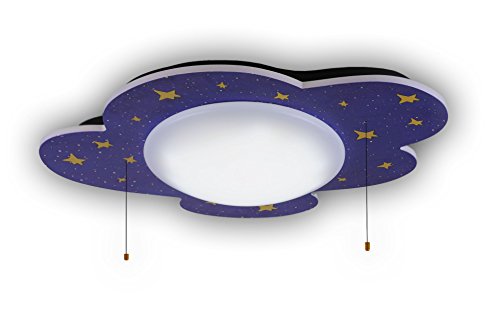 665 A++, Hcl Deckenleuchte Sternenhimmel, Holz, 22 watts, Multi Color, 74 x 57 x 10 cm