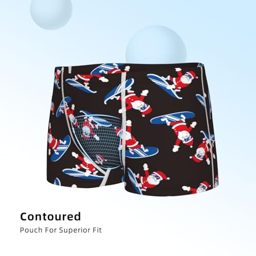 Boys' Cotton Boxer Brief Soft Underwear-Surfing Santa4