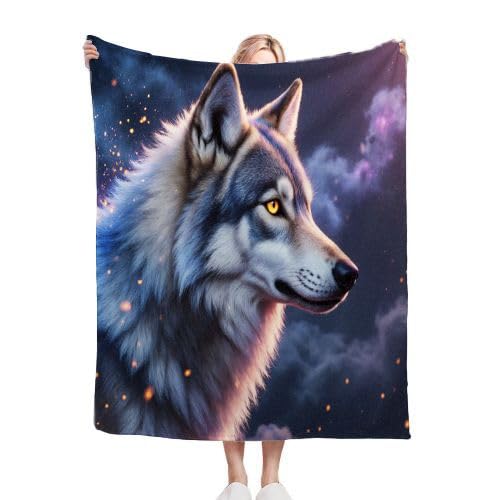 Mantas para Sofas Grandes 220x240 Lobo Gris, Manta Termica Franela Mantilla Felpa para Cama 135/150, Mantitas Polar Suave y Cálida para Perro Mascota Habitacion Dormitorio f765