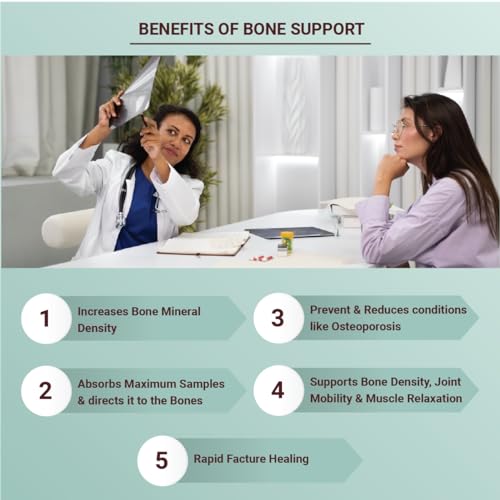 Must Have! Bone Support includes Bioavailable Calcium| Vit D3| Vit K2| Magnesium & Zinc| Boron| Hadjod| Helps in Bone Density, Joint Mobility & Muscle Relaxation - Vegetarian - 60 Tabs | Pack of 2