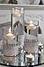 Suhome Rhinestone Ribbon 2Roll Silver Ribbon Rhinestones for Crafts, Bling Ribbon Cake Decorations and Arts, 4 Row 10 Yard and 8 Row 10 Yard (2 Rolls,Silver)