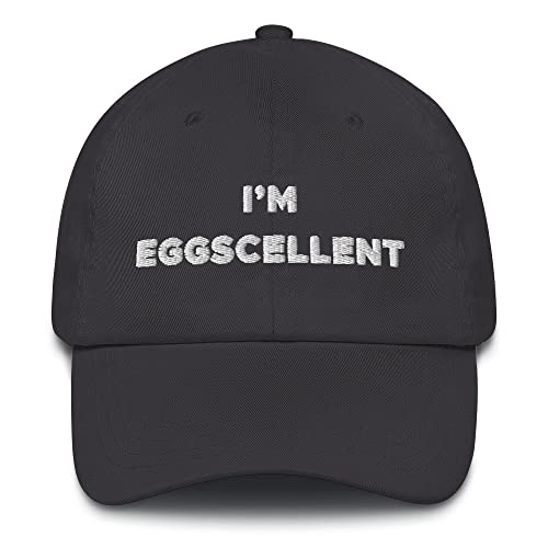 Hogue WS LLC I'm Eggscellent Hat (Embroidered Dad Cap) Dark Grey