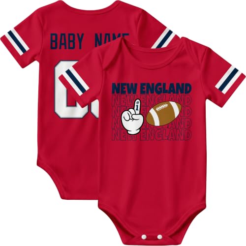 Image of KREDE Baby Clothes Custom Name Bodysuit for Baby Boy Gifts | Short Sleeves Bodysuit with Custom Number Name