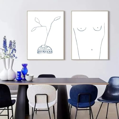 Peinture abstraite femme sur toile moderne 40x60 cm pour decoration murale salon