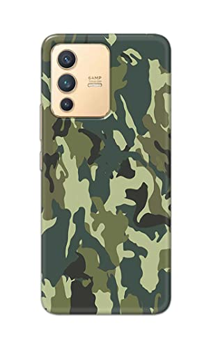 Image of Printed Hard Back Cover Case for Vivo V23 5G Back Cover (Green Army Camouflage) -1803