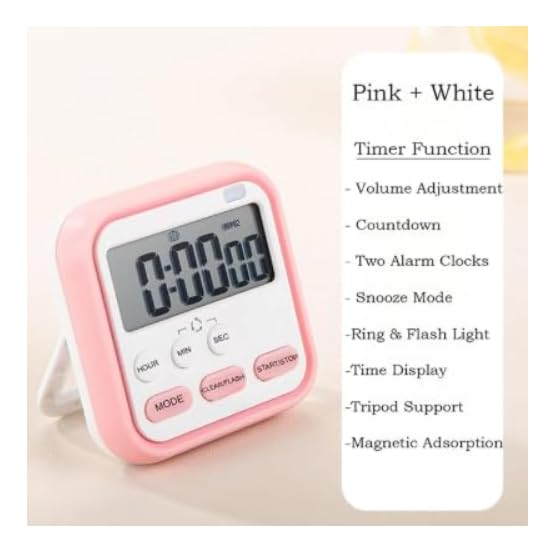 Image of Stopwatch Timer for Study Kitchen Timer Large LCD Screen 24hr Digital Display Magnetic Retractable Stand Loud Alarm Stop Watch Countdown Flashing Light Study Timer for Students Cooking