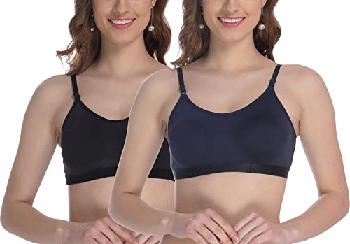 Image of FIMS - Fashion is my style Women Cotton Sports Bra for Gym, Yoga, Running Bra for Girls, Racer Back, Full Coverage, Multicolor, Cup B, See Main Image to Check How Many Bra You Will Get