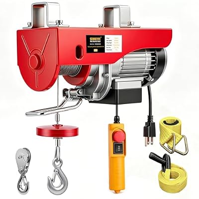 Electric Hoist 440 Lbs Wired Remote with Emergency Stop