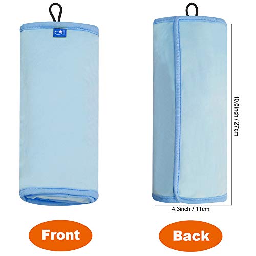 Image of COOLBEBE Seat Belt Pillow for Kids, Extra Soft Toddler Travel Pillow for Car Seat, Universal Carseat Strap Cushion Pads for Childs Baby People Adults, Blue