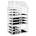 Casafield Acrylic Cosmetic Makeup Organizer & Jewelry Storage Display Case - Large 16 Slot, 2 Box & 9 Drawer Set - Clear