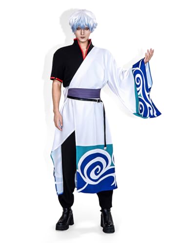 OSIAS Sakata Gintoki Cosplay Costume With Pockets and Elastic Waist (S)