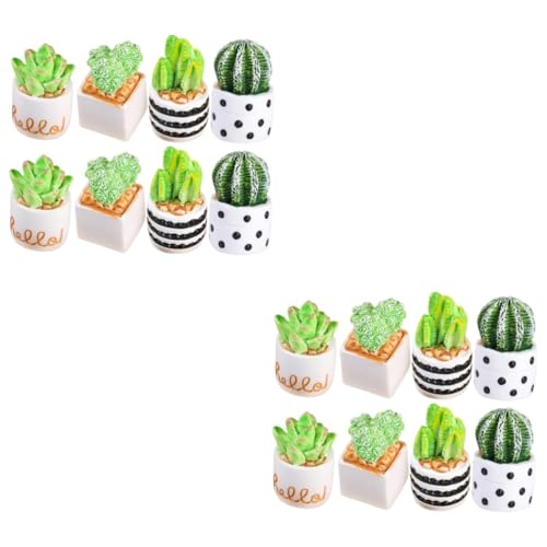 Alipis 2 Juegos Cactus Artificiales Diminutas Plantas En Macetas De Cactus Mini Figuras De Plantas Artificial Plants Miniaturas De Cactus Decoración De Cactus De Coche Resina 8 Uds * 2