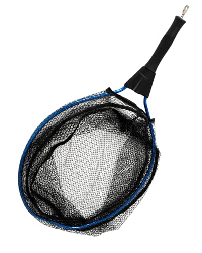 Fly Fishing Net Trout Net Kayak Fishing Freshwater Trout Fishing Landing Rubber Mesh for Catch and Release, Small