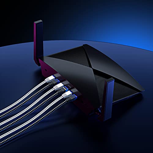 Maximm Cat 6 Ethernet Cable 15 Ft, Braided Network Cable Cat6 With Rj45 Connectors, Gigabit Lan Cable 1000 Mbps High-Speed Internet, Black #TOP4