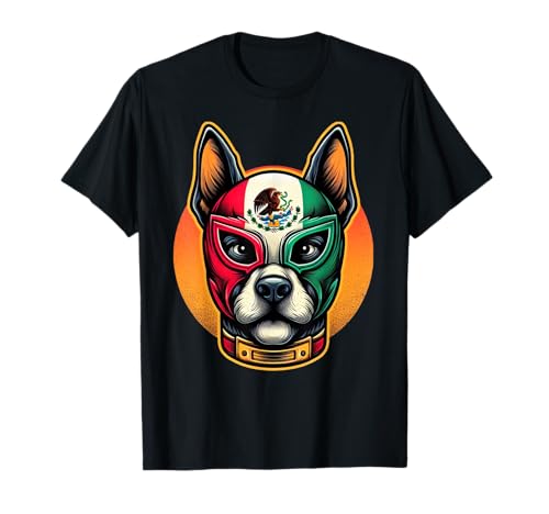 wrestler Luchador cane lucha libre perro Maschera Maglietta