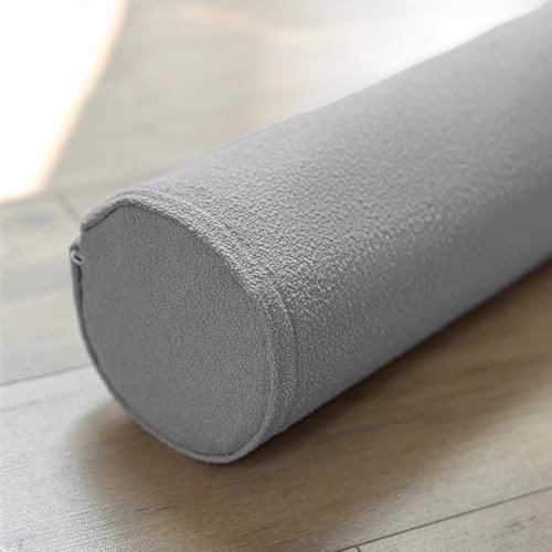 XIEMINLE Almohada redonda de apoyo lumbar, almohada extraíble para cabecera, almohada lumbar para sofá, cama, coche, cojín cilíndrico para dormir, cojín para sofá (50 x 10 cm, gris oscuro)