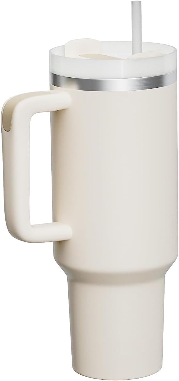 BLYPHOO Vacuum Tumbler with Straw: Insulated Tumbler with Handle and Lid - Reusable Stainless Steel Vacuum Tumbler – Double Wall Cold/Hot Insulated Mug with Handle for Travel Home Office, 40oz