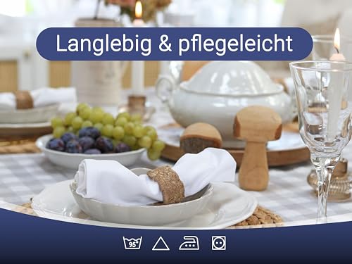 Stoffservietten Zollner 6er Set aus Vollzwirn-Damast, 100% Baumwolle, 50×50 cm