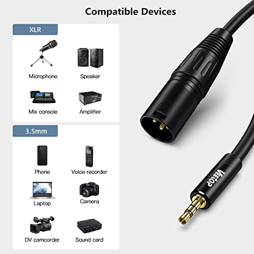 Veetop 3.5Mm To Xlr Cable 3.3 Ft Male To Male (1/8 Inch) Trs Stereo Xlr To 3.5Mm Cable Black Fit Cell Phone, Tablet, Laptop, Speaker #TOP4