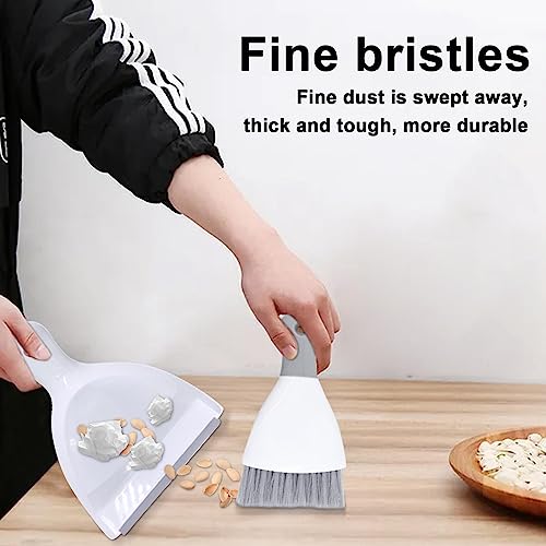 Eastuy Kleines Besen- und Kehrschaufel-Set - Kompakte Reinigungs-Kehrmaschine-Kehrschaufel-Kombination,Kfz-Kehrbürste und Kehrschaufel für den Schreibtisch im Büro, für die Autoreinigung – Bild 3