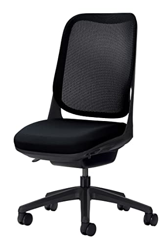 ライオン事務器 オフィスチェア アームレス ライド ブラック 79841