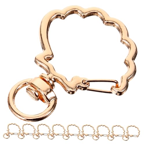 Didiseaon Spring Snap Keychain Clasp Shell Shape Keyring Clip Pcs Metal Snap Keyring for Diy Projects