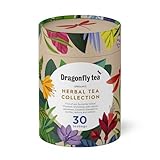 Dragonfly Tea Organic Herbal Tea Gift Collection, (30 teabags), Organic Bags Night Sky Calm, Cape Malay Chai, Mint Garden Digestif, Happy Times Tulsi & Golden Balance Turmeric