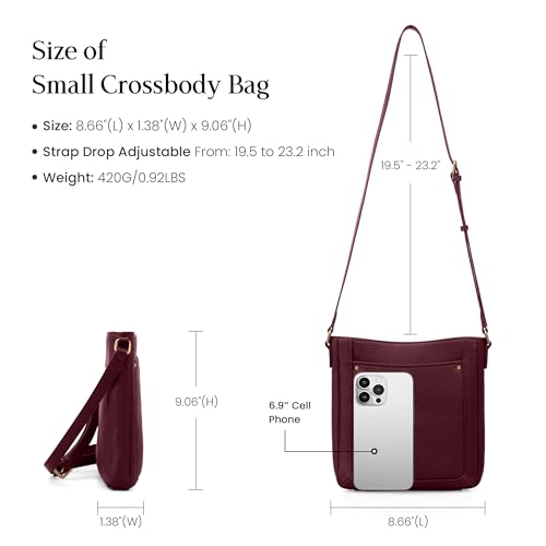 Image of befen Genuine Leather Crossbody Purses for Women Travel Cross Body Bags Lightweight with Adjustable Shoulder Strap