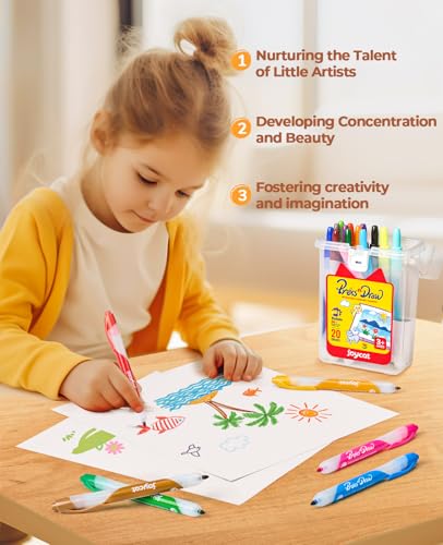 image for JoyCat Click & Draw Washable Markers for kids with Retractable Tips,20