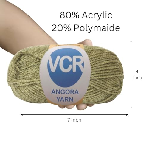 Image of VCR Mix Black Angora Knitting Yarn, Pack of 1, 100 Grams Hank, 256 Meters Length, 80% Flurry - 20% Acrylic Polyamide Soft Ball for Crochet and Knitting, Suitable for Baby Blankets, Cushion Covers
